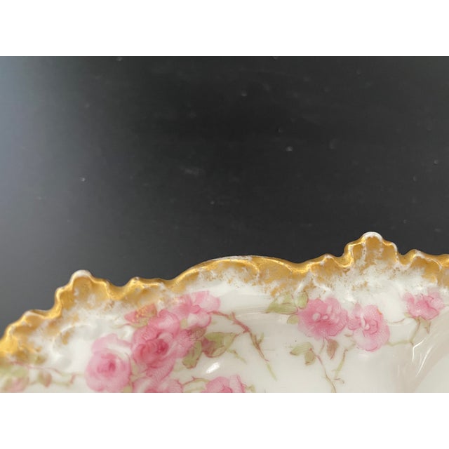Antique Charles Field Haviland Celery Dish With Gold Accents For Sale - Image 9 of 11