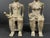 Pair of African Tribal Art Benin Bronze Royal Statue For Sale - Image 4 of 11