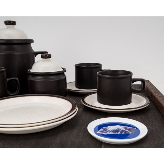 Brutalist Tête-À-Tête for Two on Wooden Tray from Doverstone & Fürstenberg, 1960s, Set of 12 For Sale - Image 12 of 17