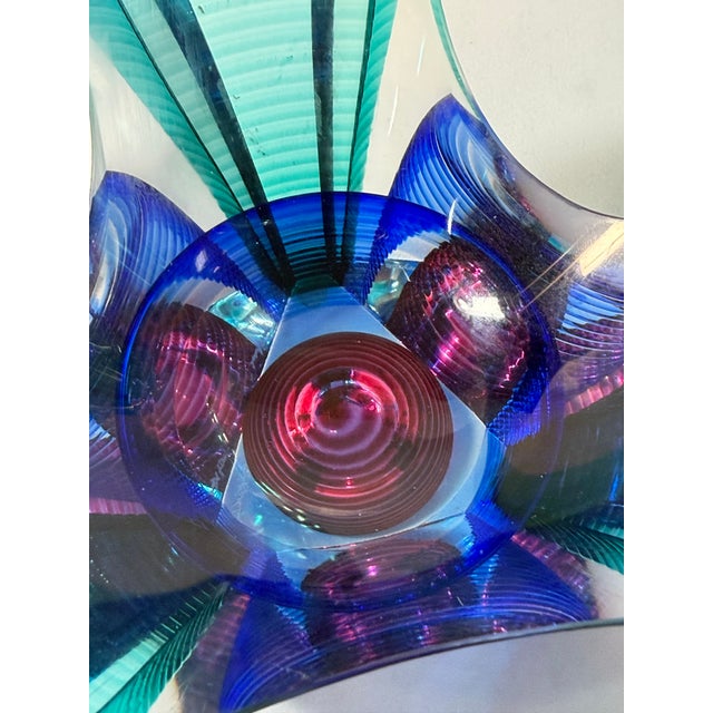 Michael David & Kit Karbler Signed Sculptural Studio Art Glass “Vortex” Bowl For Sale In Miami - Image 6 of 8