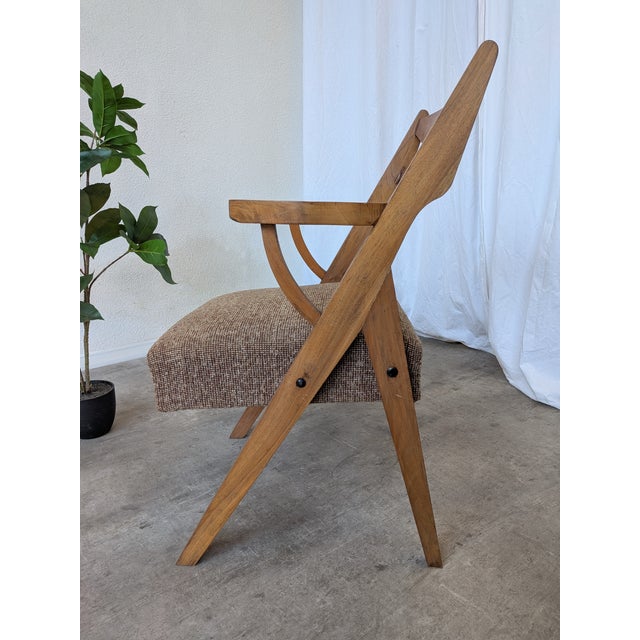 Scandinavian Style Fabric Arcmhair, Former Yugoslavia, 1970s For Sale - Image 4 of 15