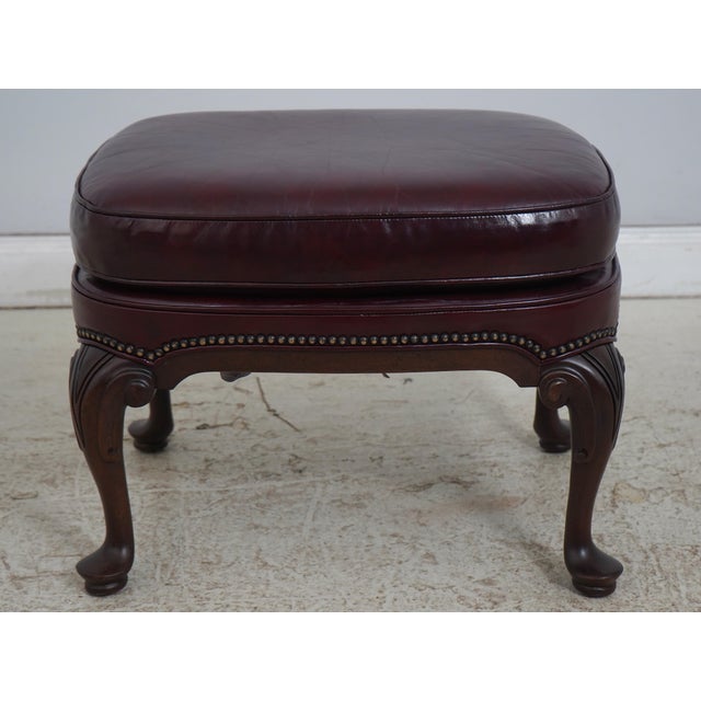 Hancock & Moore Leather Wing Chair & Ottoman For Sale - Image 16 of 18