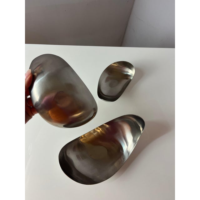 Leaf Serving Bowls by Helle Damkjær for Georg Jensen, Set of 3 For Sale - Image 7 of 11