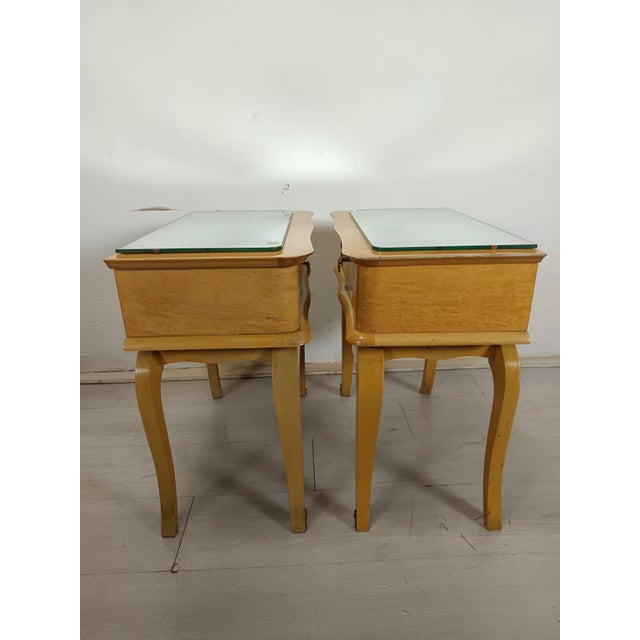 Wood Art Deco Bedside Tables, 1920s, Set of 2 For Sale - Image 7 of 18