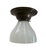 1920s Ribbed Clam Broth Sheffield Style Flushmount Ceiling Light For Sale - Image 4 of 8
