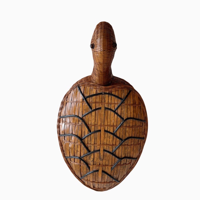 Vintage Shanghai Handicrafts Rattan Turtle Box For Sale - Image 4 of 6