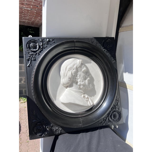 Black Jouffroy, Bas-Relief, 1900s, White Marble For Sale - Image 8 of 8