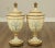 High Quality Pair of Hand Painted Composition Vases With Removable Lids