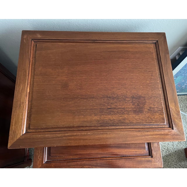 1960s Vintage Asian Rosewood Nesting Tables - Ming Style For Sale - Image 4 of 8