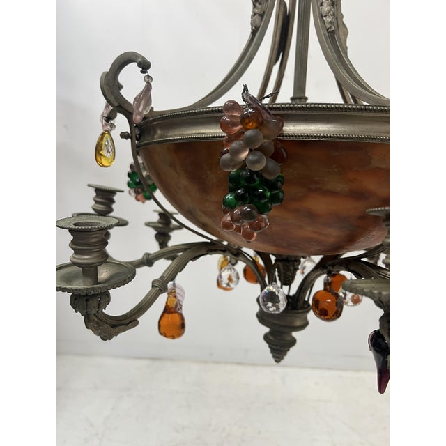 19th Century Napoleon III Bronze and Alabaster Chandelier with Eight Lights For Sale - Image 17 of 18