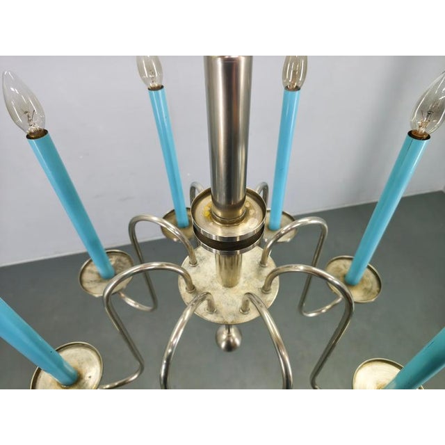Art Deco Chandelier with Matching Sconces, Czechoslovakia, 1930s, Set of 3 For Sale - Image 13 of 18