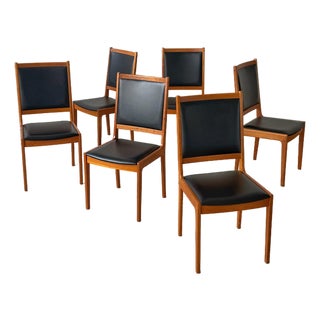 Mid-Century Danish Modern Teak High-Back Dining Chairs, a Set of 6 For Sale