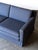 1960s Vintage Mid-Century Navy Jacquard Skirted Tuxedo Sofa For Sale - Image 9 of 18