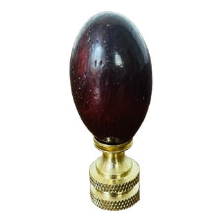 Vintage Olive Woid Lamp Finisl For Sale