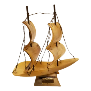 Vintage Schooner Nautical Horns Sailing Ship, Made in Italy