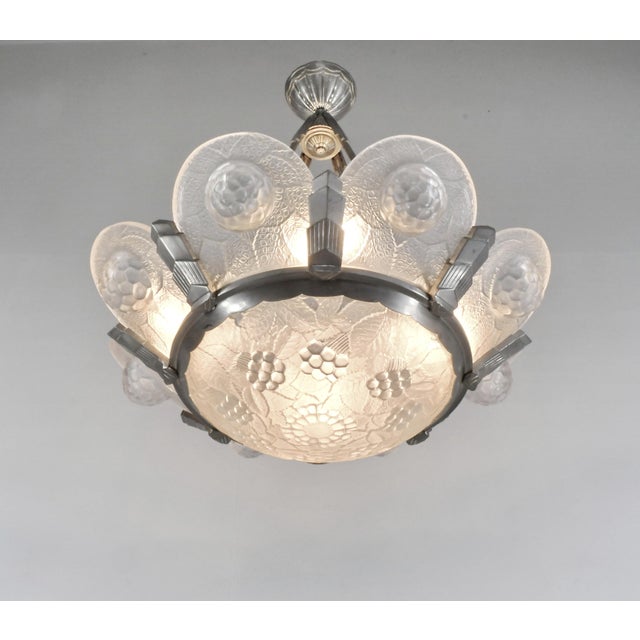 1930s 1930s Simonet Freres French Art Deco Chandelier - Les Cerises For Sale - Image 5 of 14