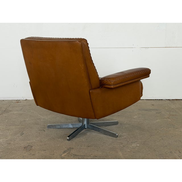 1970s Brown Leather DS-31 Swivel Lounge Chair from de Sede, Switzerland, 1970s For Sale - Image 5 of 13