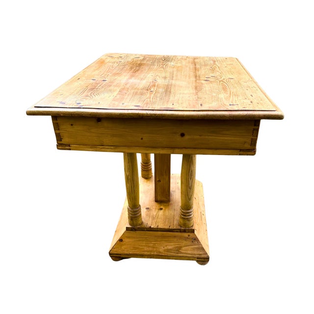 Antique English 19th Century White Pine Parlor Table For Sale - Image 6 of 10