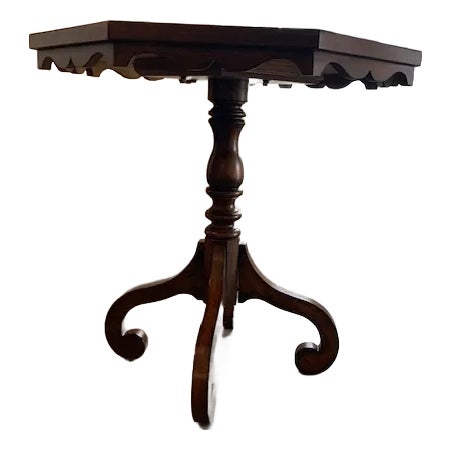 Pedestal Side Table With Octagonal Top For Sale