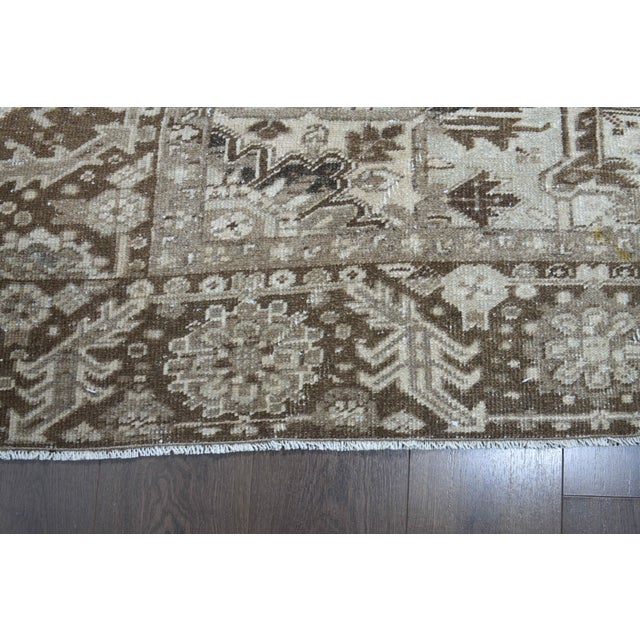 1960s Vintage Persian Handmade Wool Cotton Light Brown Area Rug For Sale - Image 11 of 11