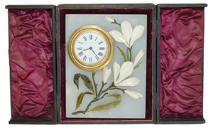 Royal Warrant Clock in Case by John D Harris Marble & Pietra Dura Boudoir