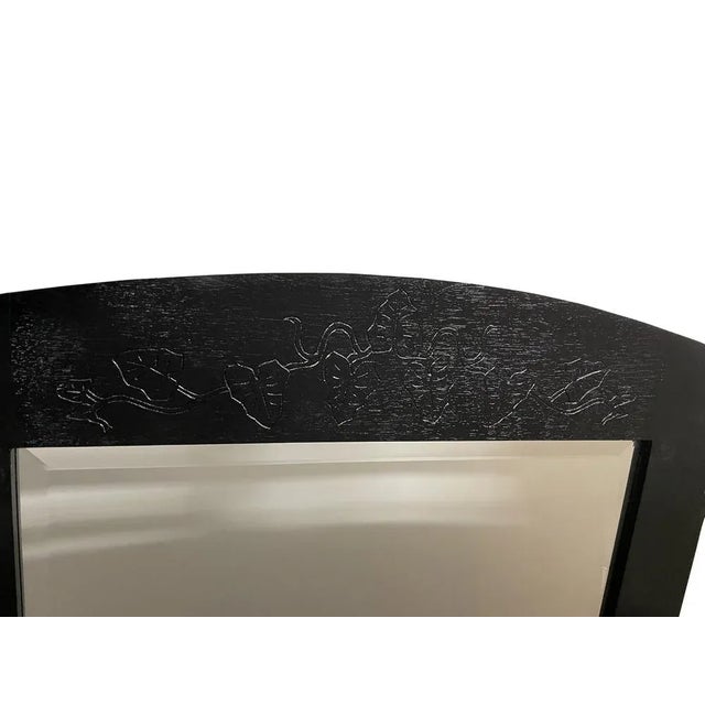 Original mirror around 1910 (No. 2111) Wood type: nut Color: black stained, shellack hand polished Dimensions: Height: 96...