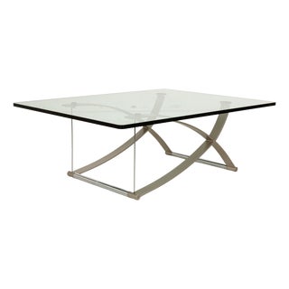 1150 Glass Coffee Table Silver from Rolf Benz For Sale