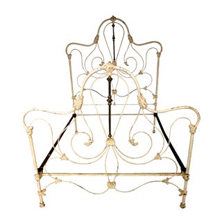 Classic Victorian Wrought Iron Bed For Sale