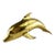 Vintage Mid-Century Brass Dolphin Sculpture For Sale