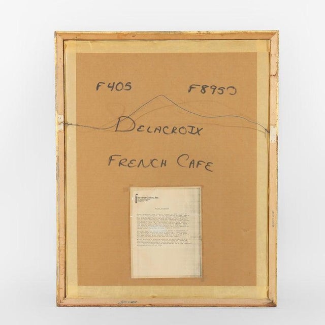 M. Delacroix Framed French Cafe Print Signed 20thC For Sale - Image 10 of 12
