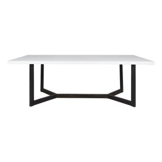 Modern Cement and Steel Dining Table For Sale