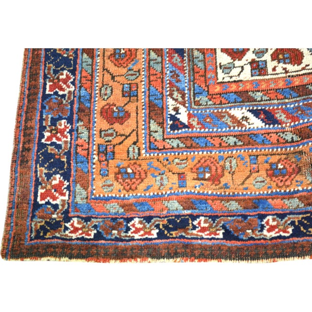 Antique Hand Knotted Wool Rug, 4'x5'5" For Sale - Image 4 of 5