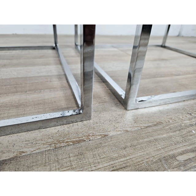 Vintage Stools in Chromed Metal with Black Fur Seats, 1970s, Set of 2 For Sale - Image 9 of 12