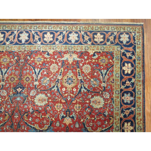 Late 19th Century 19th Century Antique Persian Tabriz - 7'8" x 11'1" For Sale - Image 5 of 6