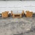 Brown Restored 1940s Pencil Bamboo, Rattan Sofa Set with Armchairs & Table, Italy For Sale - Image 8 of 13