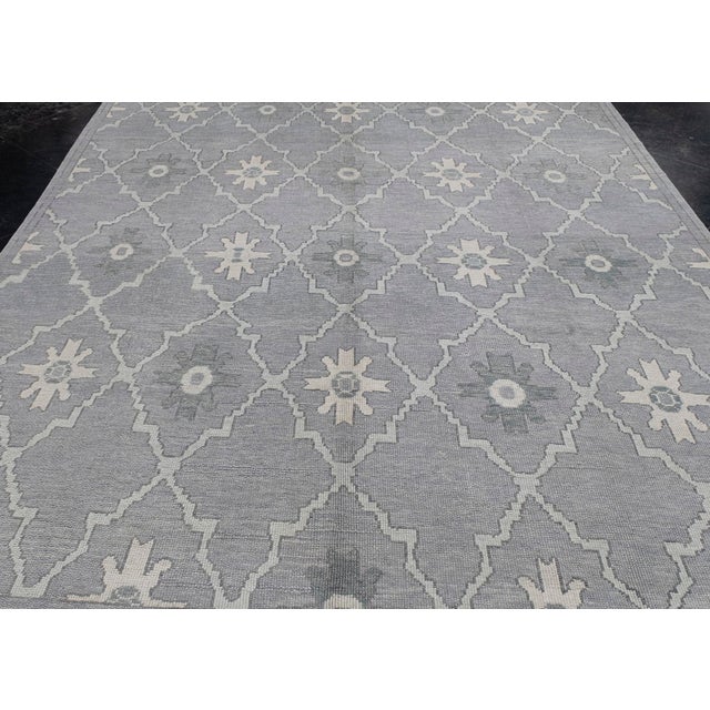 Turkish Oushak Rug Gray & Cream Handwoven Wool Rug 8'3" X 10'2" For Sale - Image 4 of 8