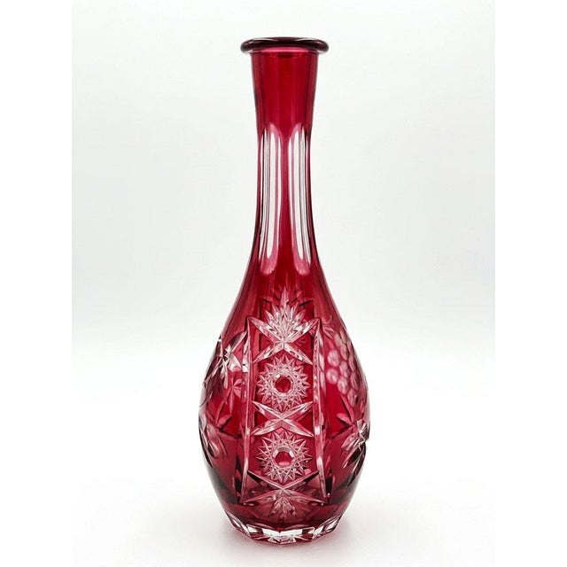 Elevate your bar cart or dining table with this stunning vintage cut-to-clear crystal wine carafe, masterfully crafted in...