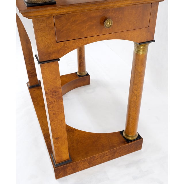 Mid 20th Century Burl Wood Biedermeier Dressing Table Mirror Matching Chair Cane Seat Mint! For Sale - Image 5 of 18