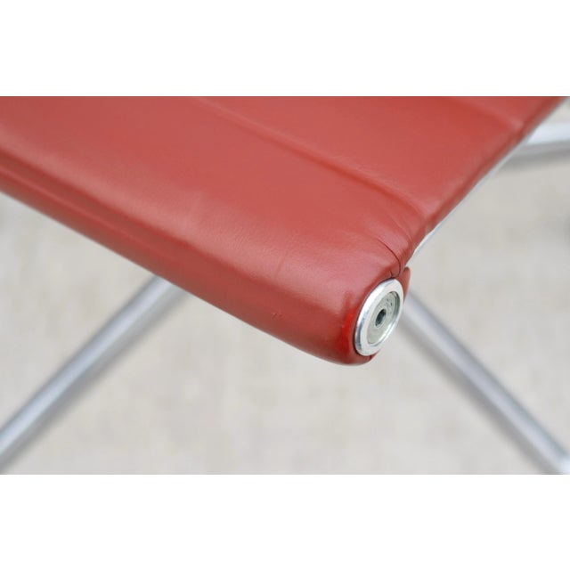Mid-Century Herman Miller Eames Aluminum Group Brown Terra Cotta Leather Management Chair For Sale - Image 11 of 12