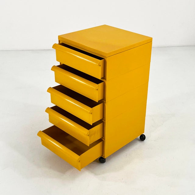 Model 4601 Chest of Drawers on Wheels by Simon Fussell for Kartell, 1970s, in Good conditions. Designed 1970 to 1979 This...