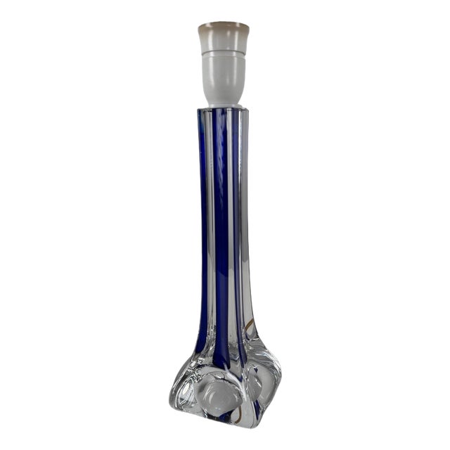 Art Glass Table Lamp by Paul Kedelv for Flygsfors Glasbruk, Sweden, 1950s For Sale