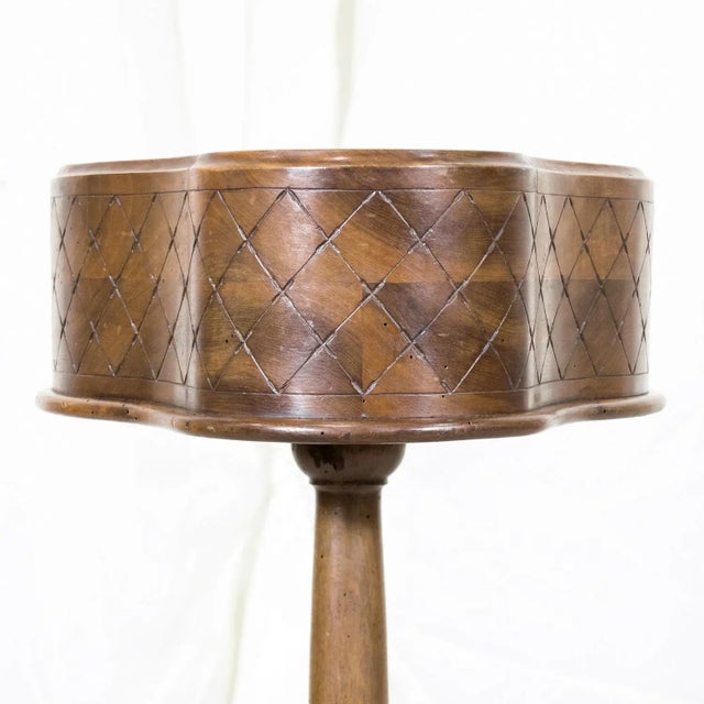 19th Century French Carved Oval Shaped Walnut Jardinière Planter on Tripod Stand For Sale In Birmingham - Image 6 of 12
