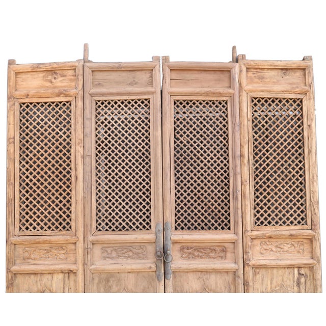 4 Early 19 Century Antique Chinese Screen Doors For Sale - Image 4 of 7