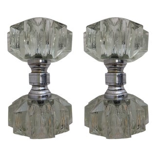 Murano Glass and Brass n.2 Wall Lamps, Italy, 1930s, Set of 2 For Sale