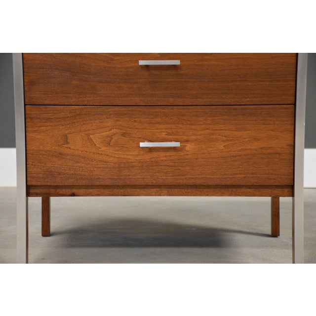 Wood 1960s Refinished Paul McCobb for Calvin Walnut Dresser Nightstand Chest For Sale - Image 7 of 11