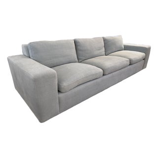 Contemporary Light Blue Linen Sofa For Sale
