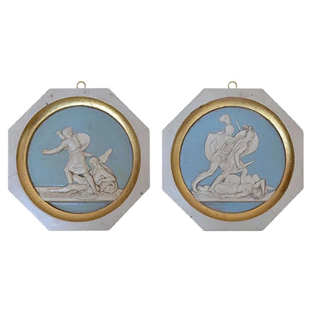 Greek Warriors Wall Medallions from Cupioli Luxury Living, 2018, Set of 2 For Sale