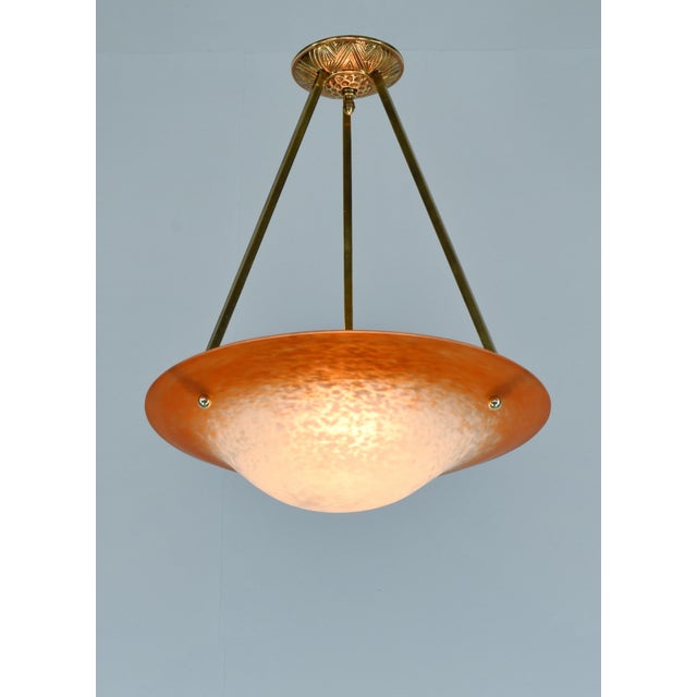 Art Deco 1930s French Art Deco Pendant Light by Schneider For Sale - Image 3 of 10