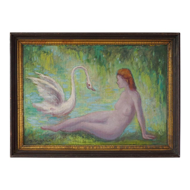 1962 Otto Rothenburgh Modernist Nude Nature Original Oil Painting For Sale