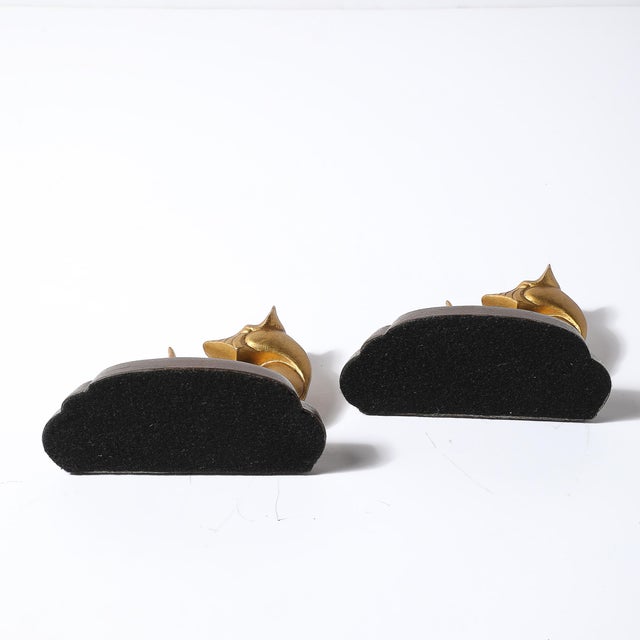 Gold Art Deco Gilt Scottish Terrier Bookends Signed Frankart For Sale - Image 8 of 13